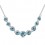 Collier suite de coeurs strass argenté Couleur Bleu turquoise