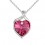 Collier coeur d'amour strass argenté Couleur Rose