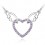 Collier coeur aile d'ange ajouré strass argenté Couleur Violet