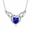 Collier ailes coeur strass argenté Couleur Bleu roi