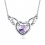 Collier ailes coeur strass argenté Couleur Mauve