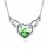 Collier ailes coeur strass argenté Couleur Vert