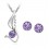 Parure bijoux aile d'ange strass argentée Couleur Violet