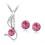 Parure bijoux aile d'ange strass argentée Couleur Rose