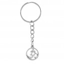 Porte-clés Aum Om symbole spirituel hindouiste argenté
