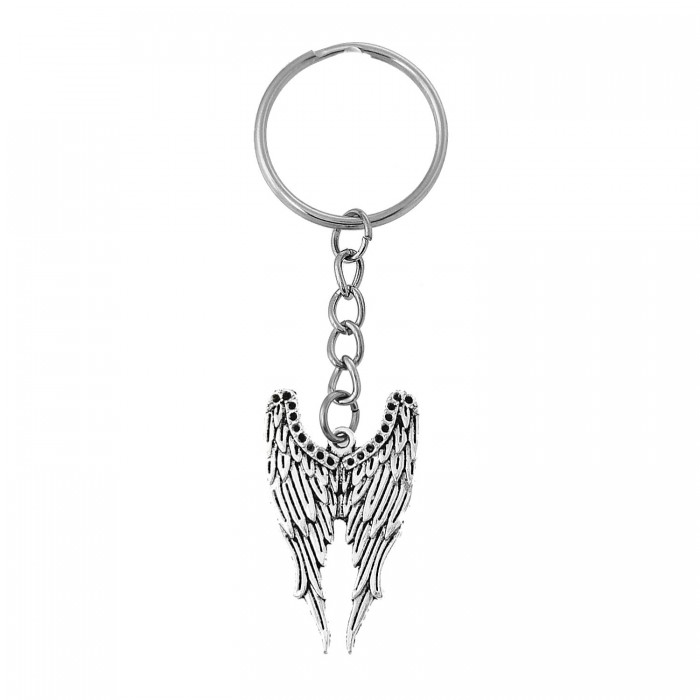 Porte-clés ailes d'ange argentées