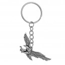 Porte-clés aigle royal oiseau ailes ouvertes argenté