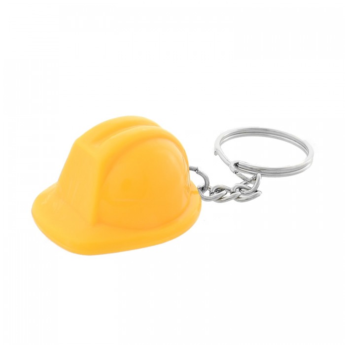 Porte-clés casque de chantier jaune sécurité construction
