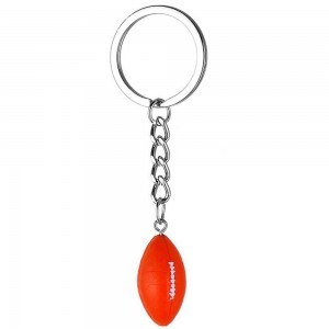 Porte-clés ballon de rugby orange