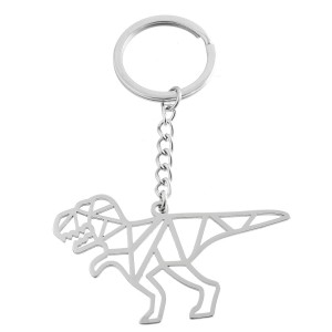 Porte-clés dinosaure origami acier