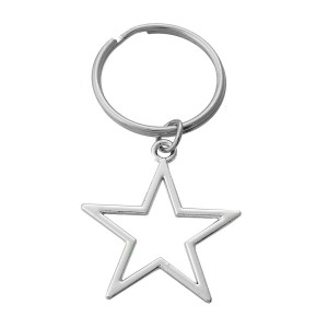 Porte-clés étoile argenté