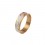Bague anneau pailletée blanc acier inoxydable dorée Taille 62