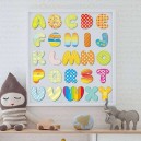 Sticker mural alphabet multicolore enfant 70 cm X 25 cm