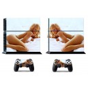 Sticker skin autocollant console PlayStation 4 femme sexy