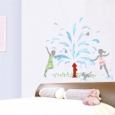 Sticker mural enfant et jeux d'eau pailleté 70 cm x 50 cm