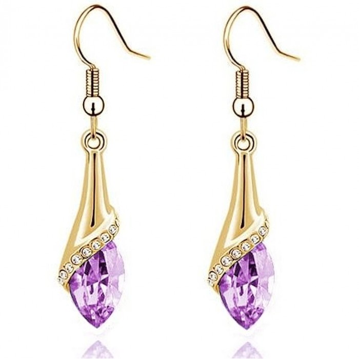 Boucles d'oreilles goutte élégantes strass doré