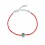 Bracelet oxyde de zirconium cordon rouge Couleur Vert