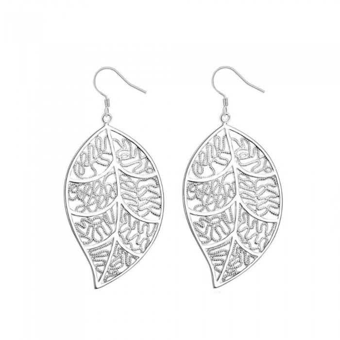 Boucles d'oreilles feuille ciselée