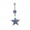 Piercing nombril étoile strass acier inoxydable Couleur Bleu roi