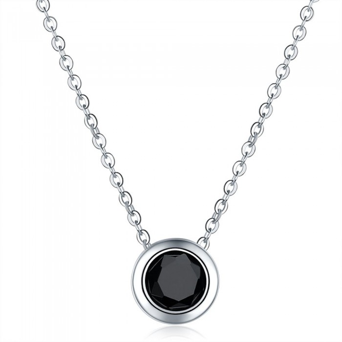 Collier cercle discret argenté oxyde de zirconium