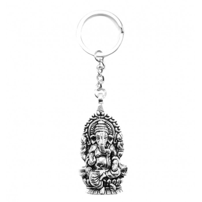 Porte-clés Ganesh dieu hindou argenté