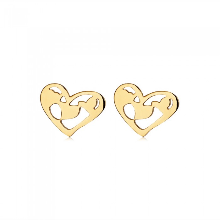 Boucles d'oreilles coeurs ciselés dorées