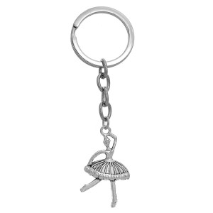 Porte-clés danseuse étoile de ballet argenté Porte-clés danseuse étoile de ballet argenté