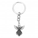 Porte-clés ange avec des ailes argenté