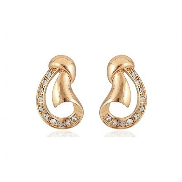 Boucles d'oreilles goutte strass doré