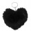 Porte-clés bijou de sac coeur pompon argenté Couleur Noir