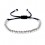 Bracelet suite de perles réglable cordon noir Couleur Argenté