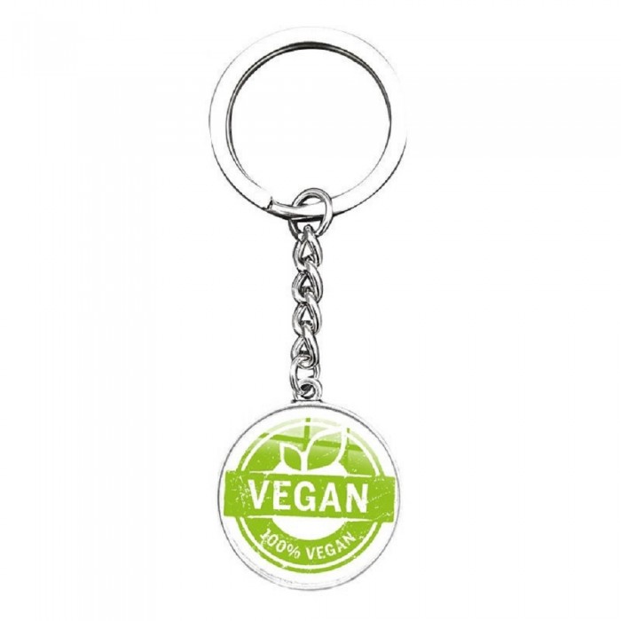 Porte-clés vegan argenté