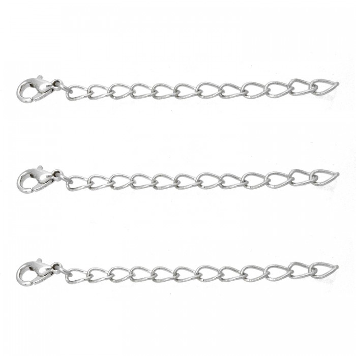 Extension collier bracelet rallonge de chaîne lot de 3 argenté
