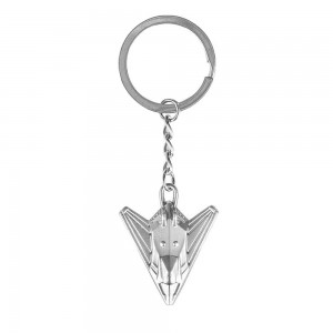 Porte-clés avion furtif argenté