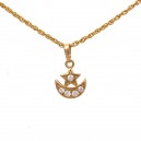 Collier lune et étoile oxyde de zirconium doré