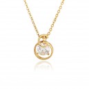 Collier lettre G oxyde de zirconium doré