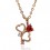 Collier 3 coeurs oxyde de zirconium doré Couleur Rouge