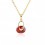 Collier pendentif oxyde de zirconium doré Couleur Rouge