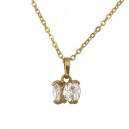 Collier 4 oxyde de zirconium en rond doré