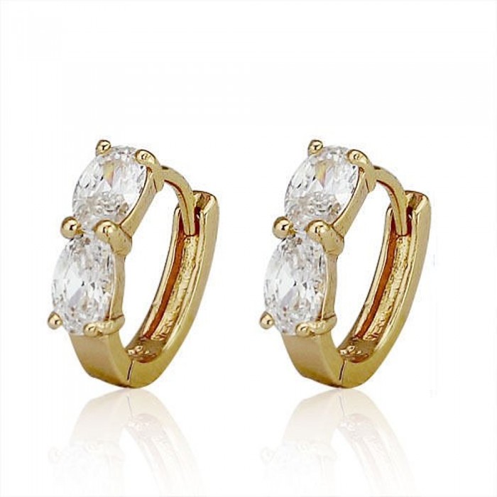 Boucles d'oreilles noeud oxyde de zirconium doré