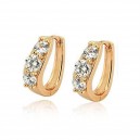 Boucles d'oreilles anneaux oxyde de zirconium alignés doré