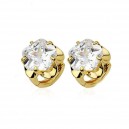 Boucles d'oreilles fleur oxyde de zirconium doré