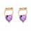 Boucles d'oreilles noeud et coeur oxyde de zirconium doré Couleur Violet