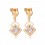 Boucles d'oreilles coeur tombantes losanges oxyde de zirconium doré Couleur Blanc