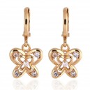 Boucles d'oreilles papillon ajouré oxyde de zirconium doré