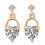 Boucles d'oreilles coeur pendant oxyde de zirconium doré Couleur Blanc