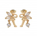 Boucles d'oreilles fée oxyde de zirconium doré