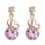 Boucles d'oreilles coeur pendantes oxyde de zirconium doré Couleur Rose