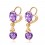 Boucles d'oreilles coeur goutte oxyde de zirconium doré Couleur Violet