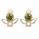 Boucles d'oreilles ange auréole oxyde de zirconium doré Couleur Vert